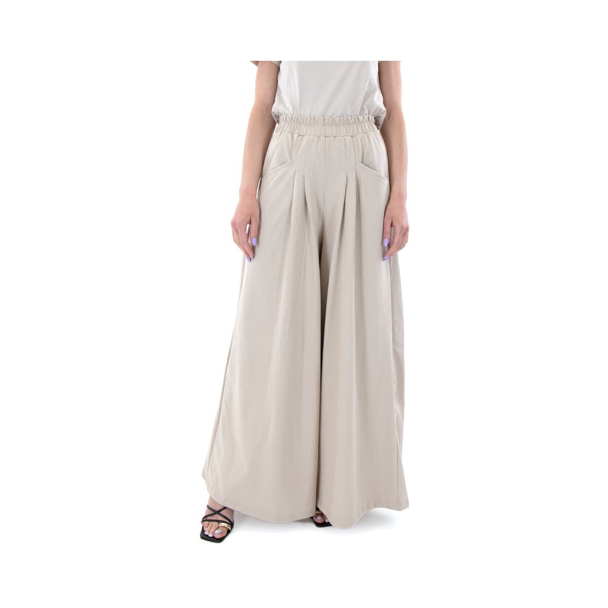 Παντελόνια Four Minds HIGH WAIST WIDE LEG SWEATPANTS WOMEN X BLACK BLACK