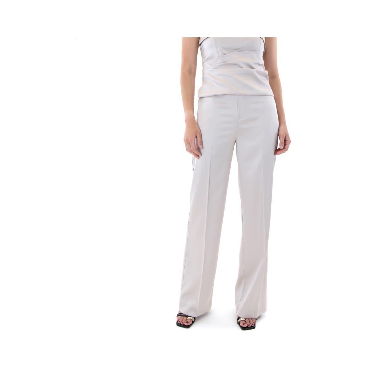 Παντελόνια My T Wearables HIGH WAIST STRAIGHT FIT PANTS WOMEN