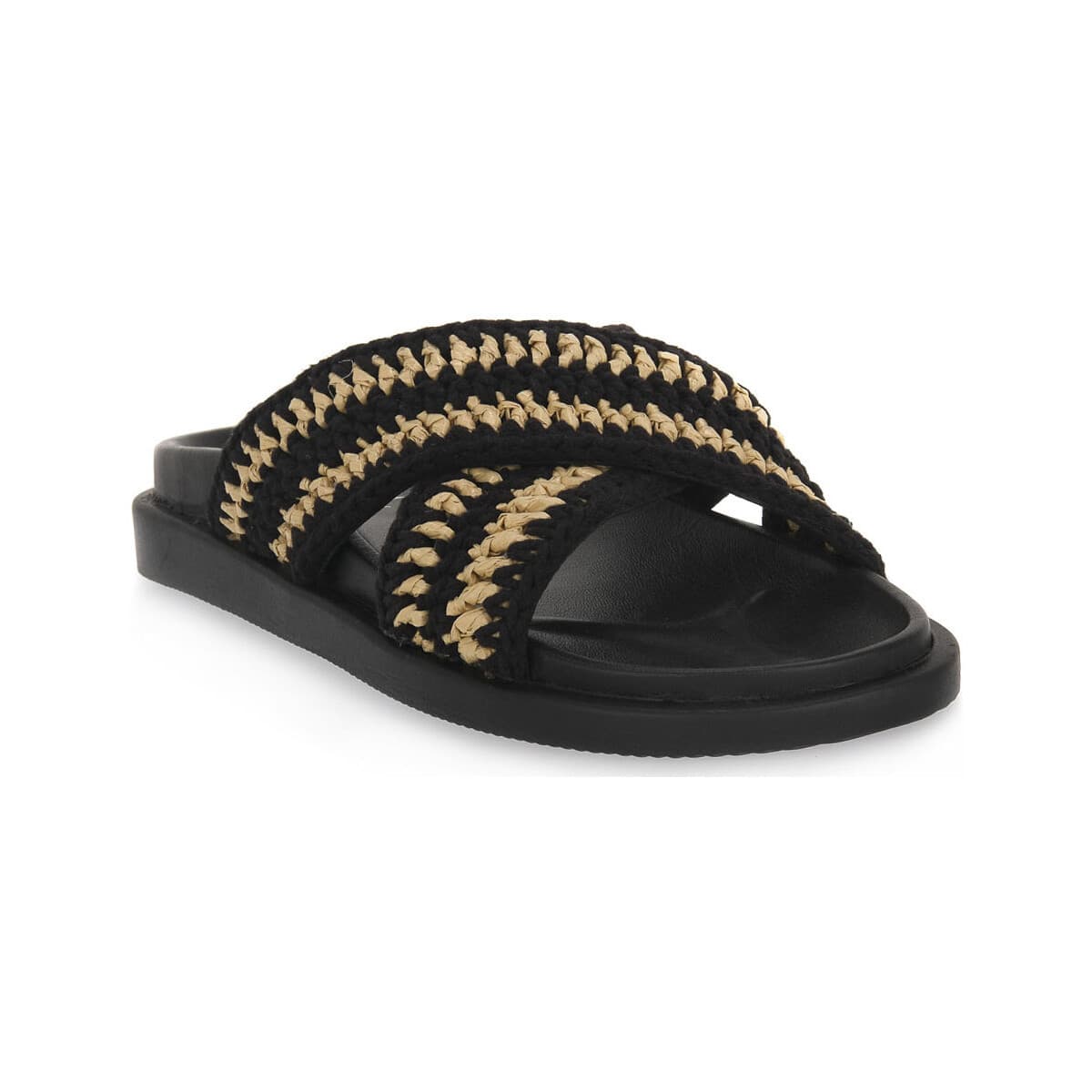 Mules Mosaic RAFFIA NERO