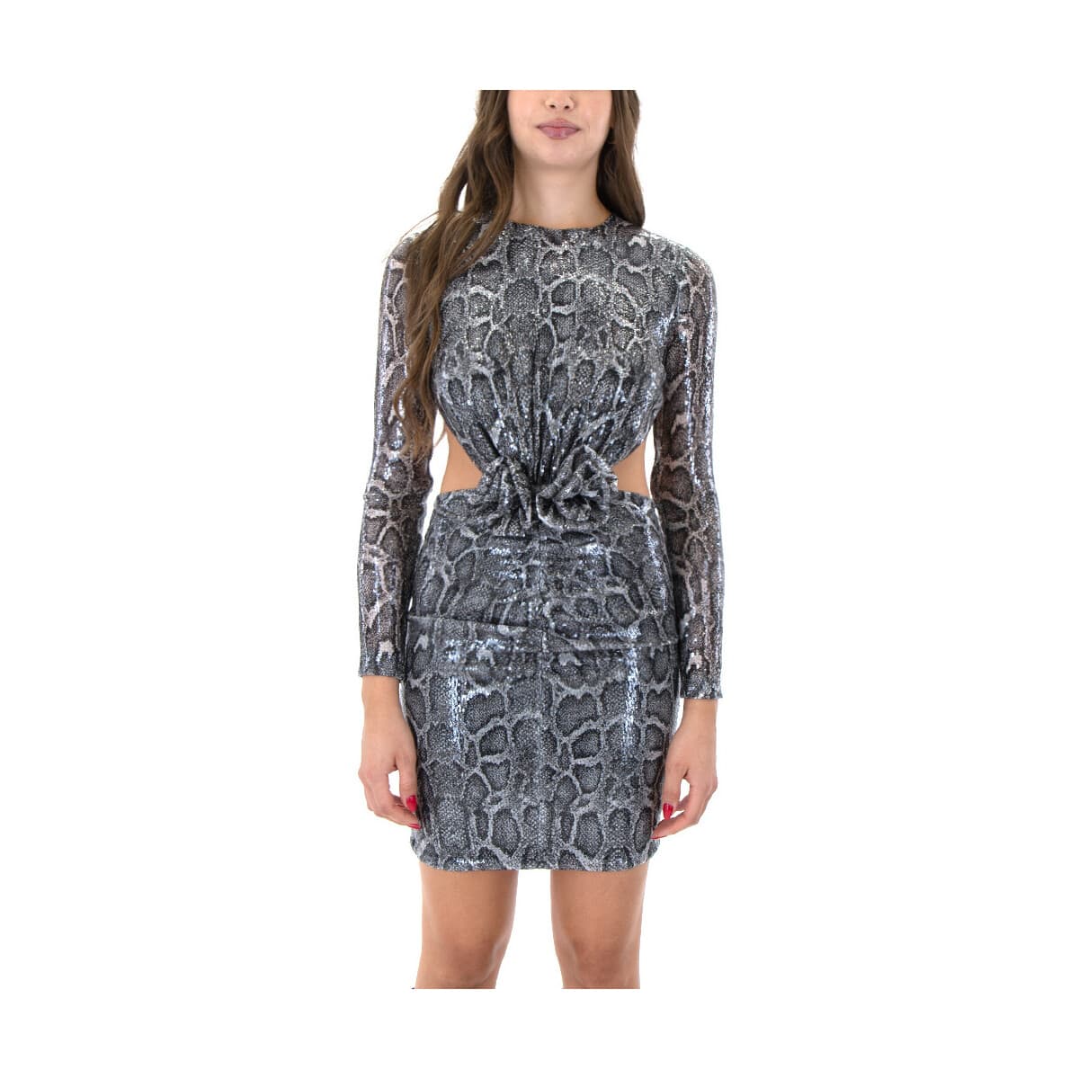 Φορέματα Twenty-29 SEQUINED ANIMAL PRINT LONGSLEEVE MINI DRESS WOMEN