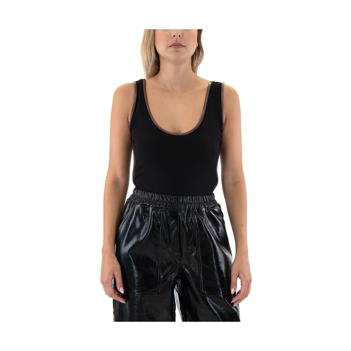 Μπλουζάκια με μακριά μανίκια Access Fashion VINYL WEBBING BODYSUIT WOMEN