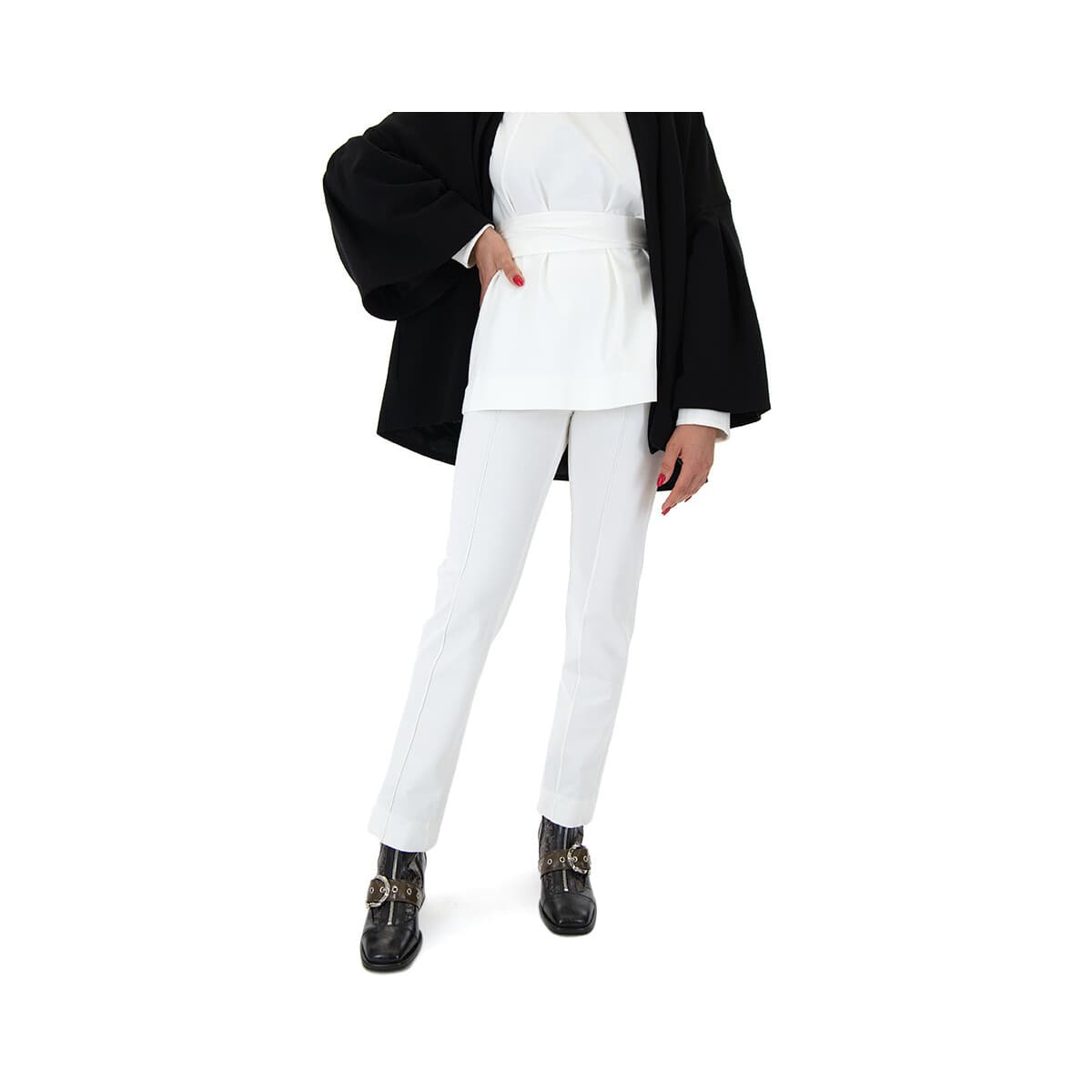 Παντελόνια Moutaki HIGH ELASTIC WAIST SLIM FIT PANTS WOMEN