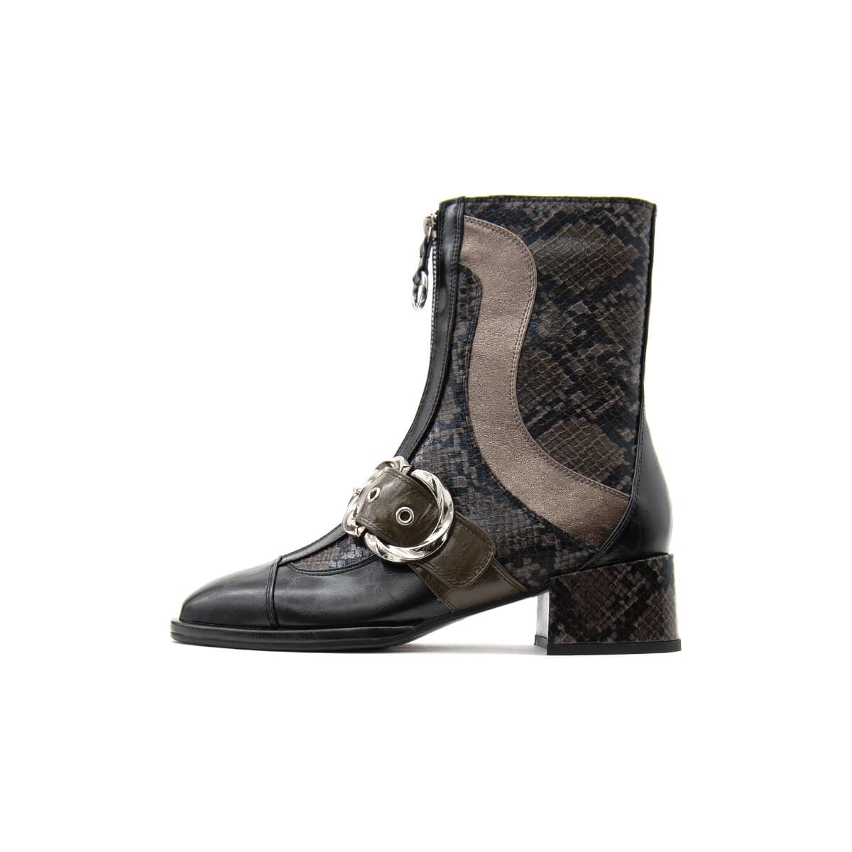 Μποτάκια/Low boots Noa Harmon VIOLETA SNAKE SKIN MID HEEL BOOTS WOMEN