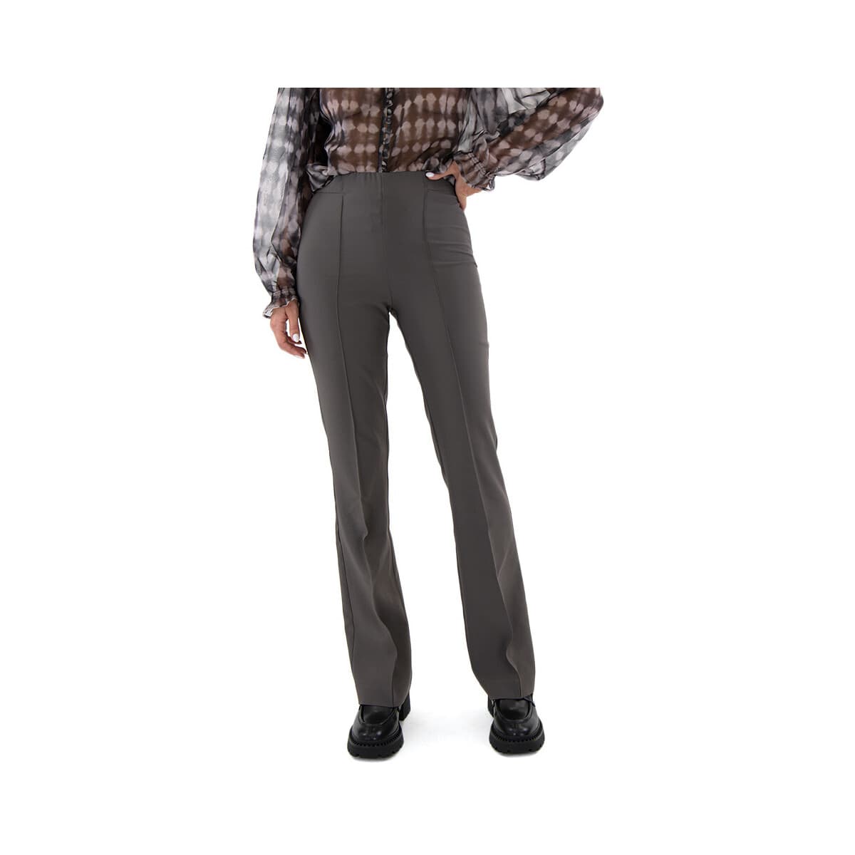 Παντελόνια My T Wearables ELASTIC HIGH WAIST BOOTCUT FIT PANTS WOMEN