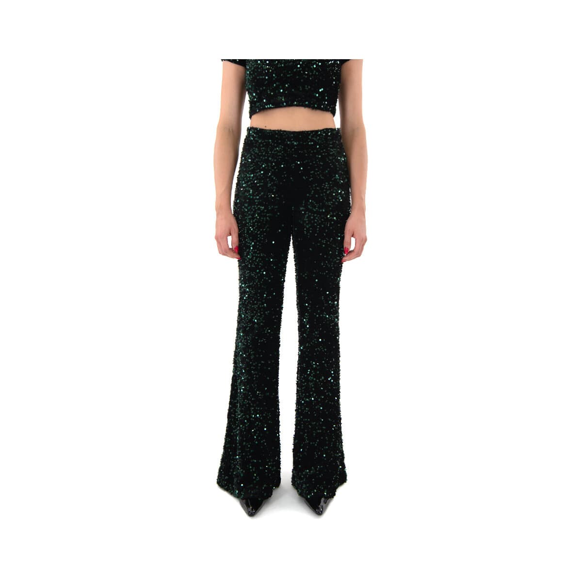 Παντελόνια Moutaki HIGH ELASTIC WAIST WIDE LEG PANTS WOMEN