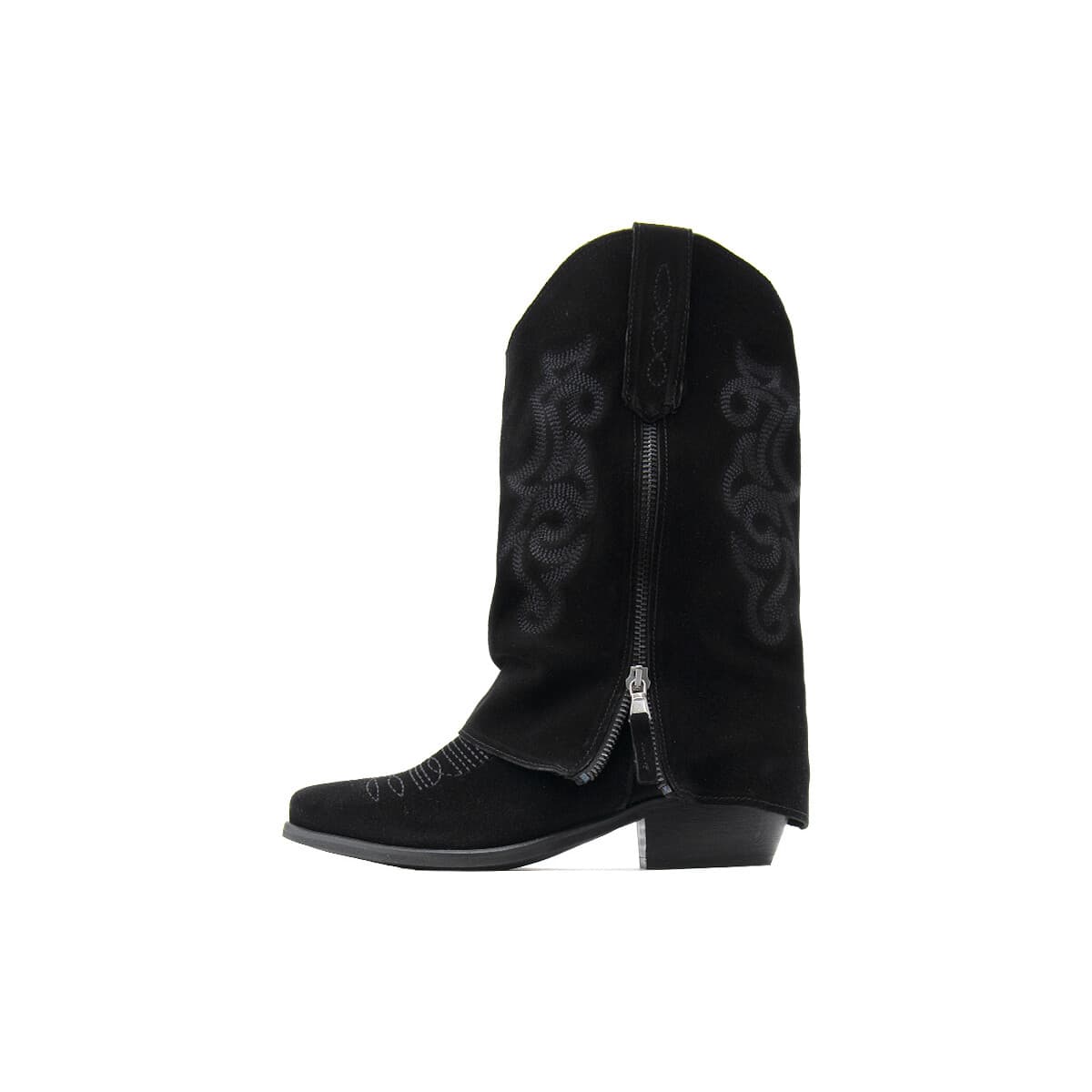 Μποτάκια/Low boots Once SUEDE LEATHER MID HEEL ANKLE BOOTS WOMEN