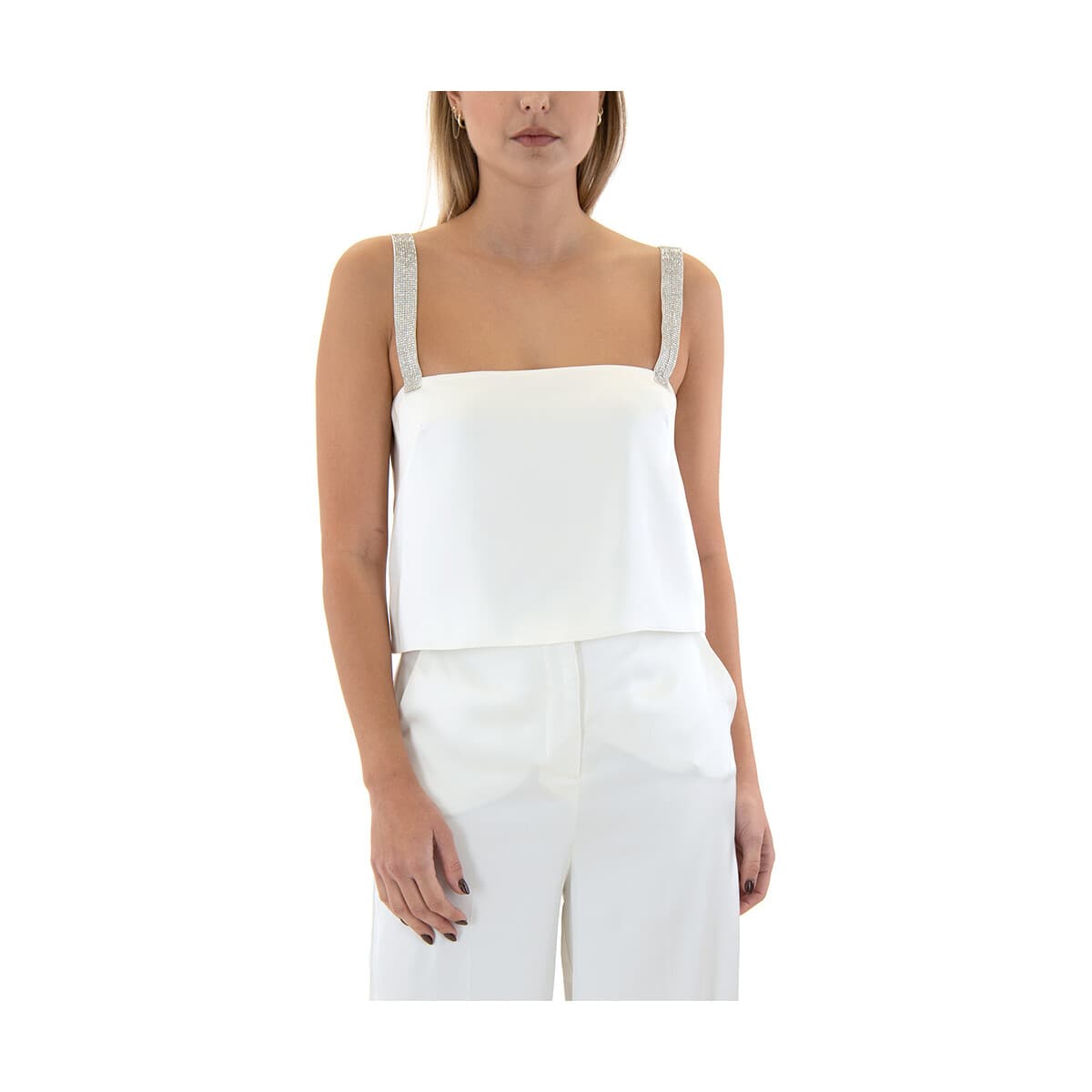 Μπλουζάκια με μακριά μανίκια Dolce Domenica PHILLIPPA SATIN CROP TOP WOMEN