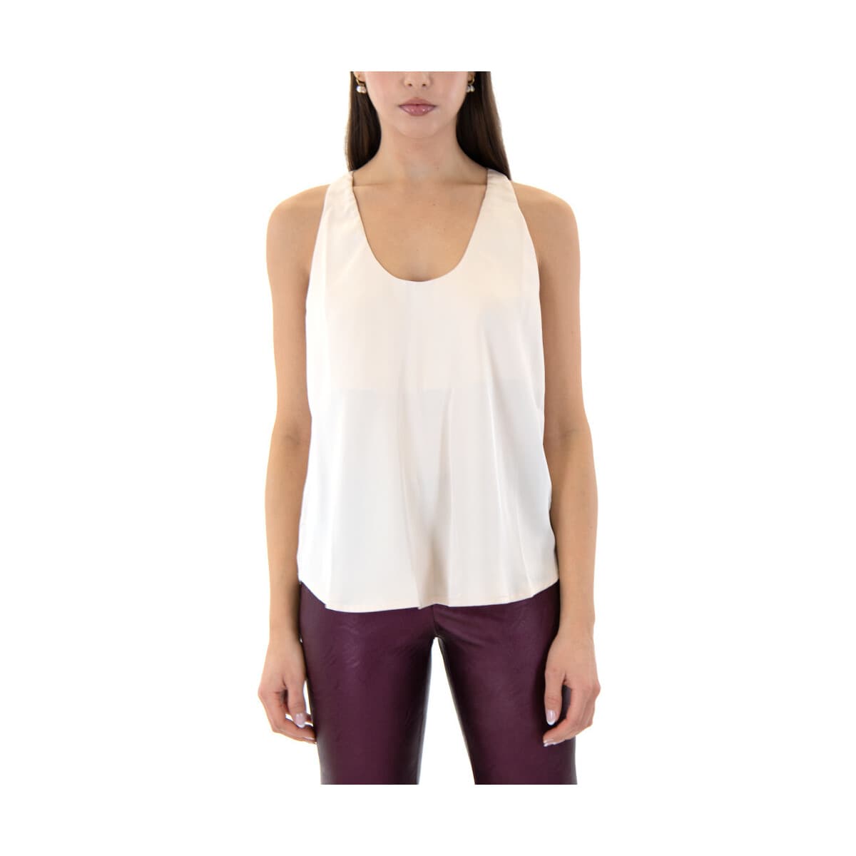 Μπλουζάκια με μακριά μανίκια My T Wearables SATIN SLEEVELESS TOP WOMEN