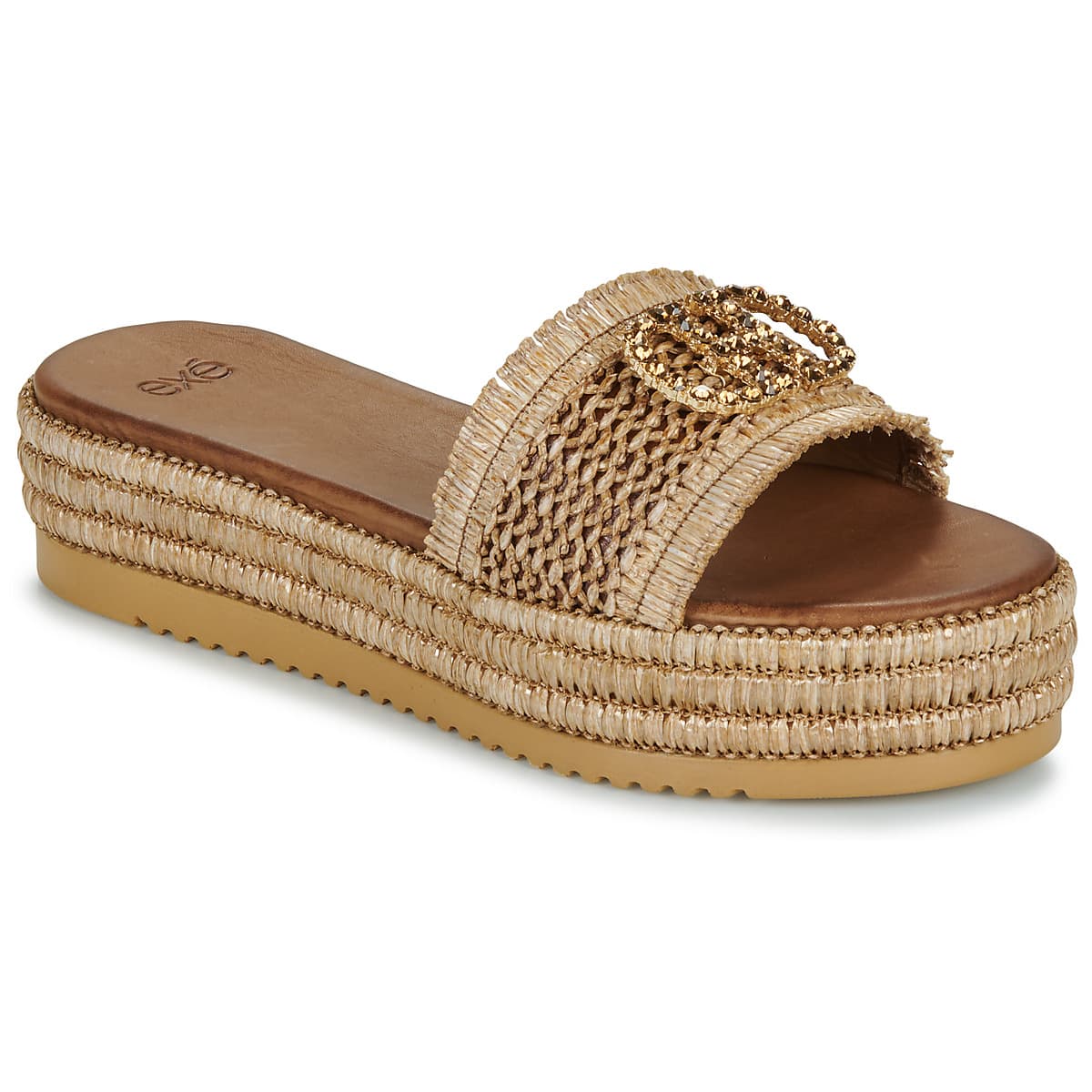 Mules Exé Shoes 549-HYDRA-RAFFIA-TAN