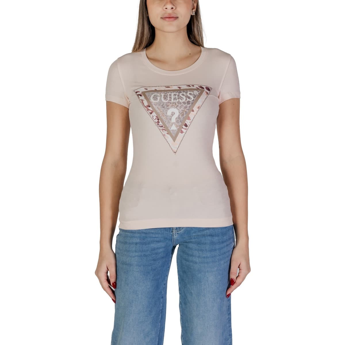T-shirt με κοντά μανίκια Guess SS CN CHEETA LOGO W5RI22 J1314