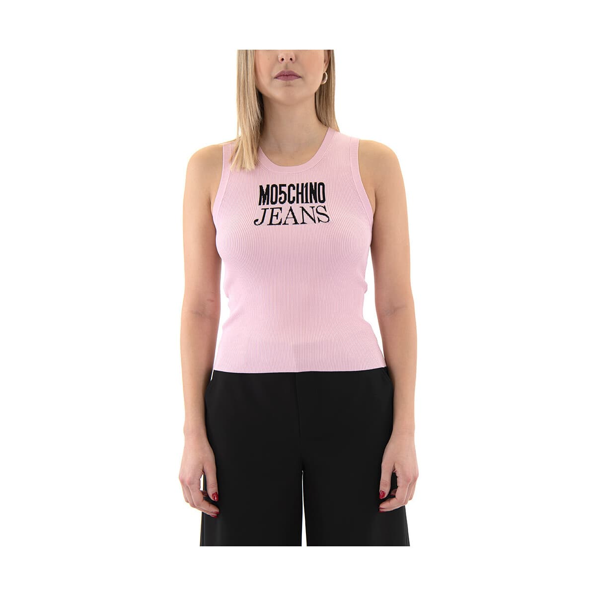 Μπλουζάκια με μακριά μανίκια Moschino KNITTED SLEEVELESS TOP WOMEN JEANS