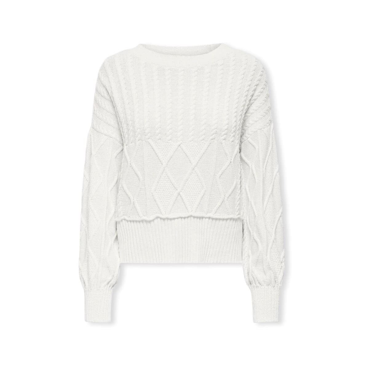Πουλόβερ Only Katia Life Loose Cable Knit - Cloud Dancer