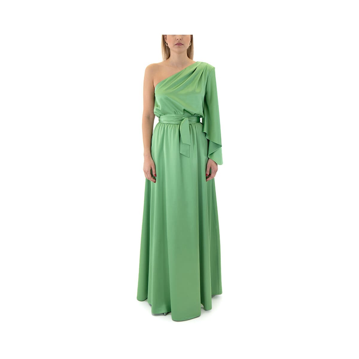 Φορέματα Access Fashion SATIN ONE SHOULDER BELTED MAXI DRESS WOMEN