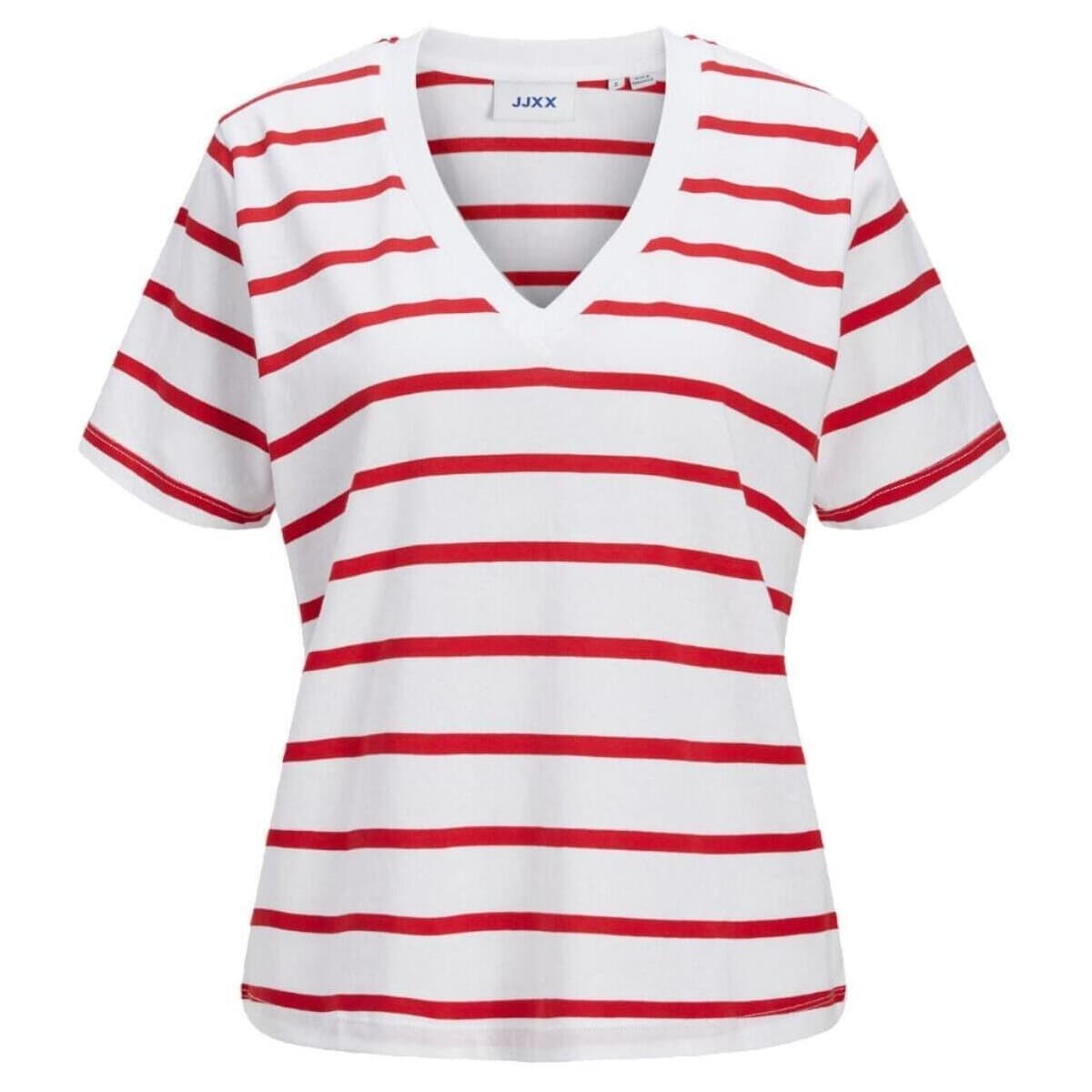 T-shirt με κοντά μανίκια JJXX 12257577 white/red