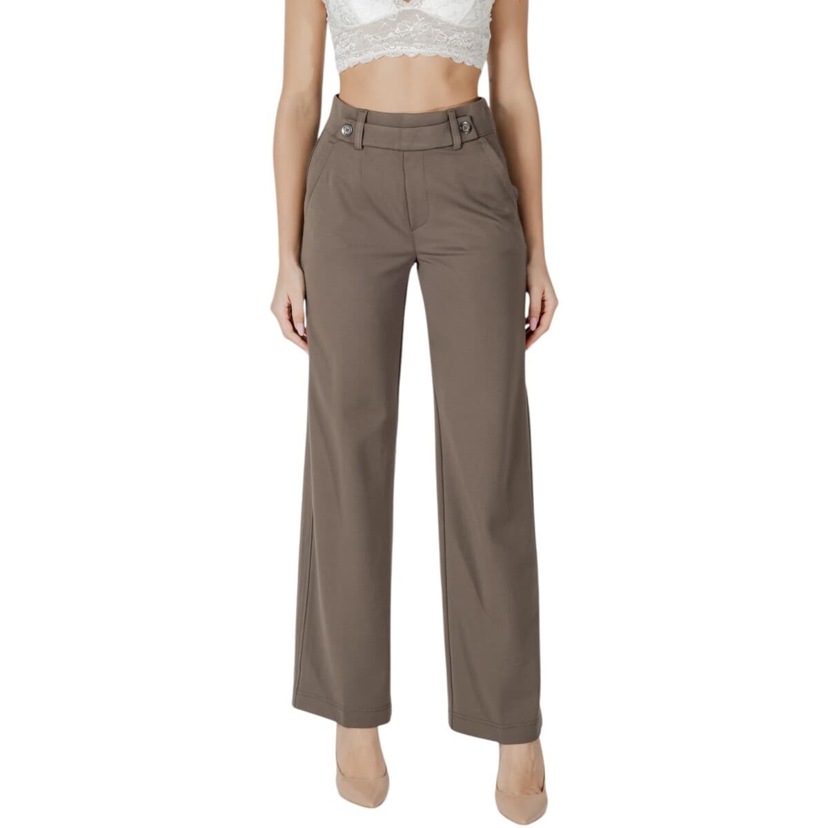 Παντελόνια Street One Straight Leg L32 HW belt butto 378711
