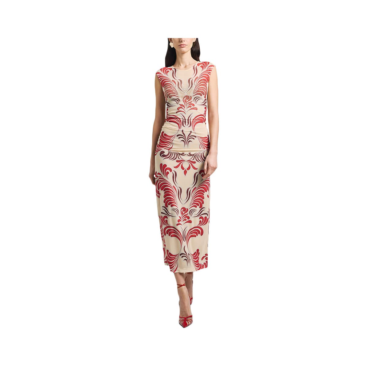 Φορέματα Access Fashion TULLE PRINTED SLEEVELESS MAXI DRESS WOMEN