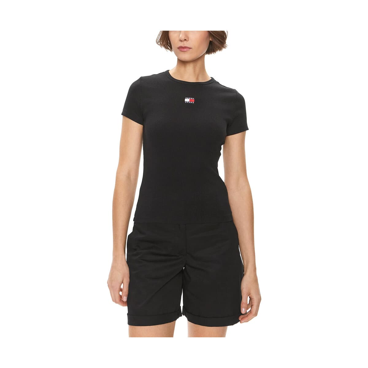 T-shirt με κοντά μανίκια Tommy Hilfiger TOMMY JEANS RIB BADGE SLIM FIT T-SHIRT WOMEN