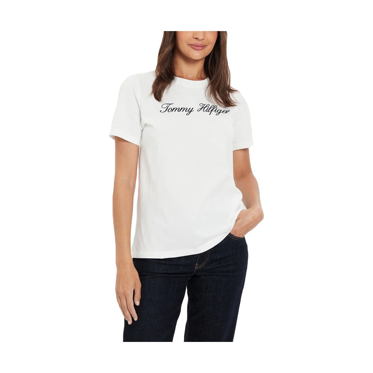 T-shirt με κοντά μανίκια Tommy Hilfiger LOGO C NECK REGULAR FIT T-SHIRT WOMEN