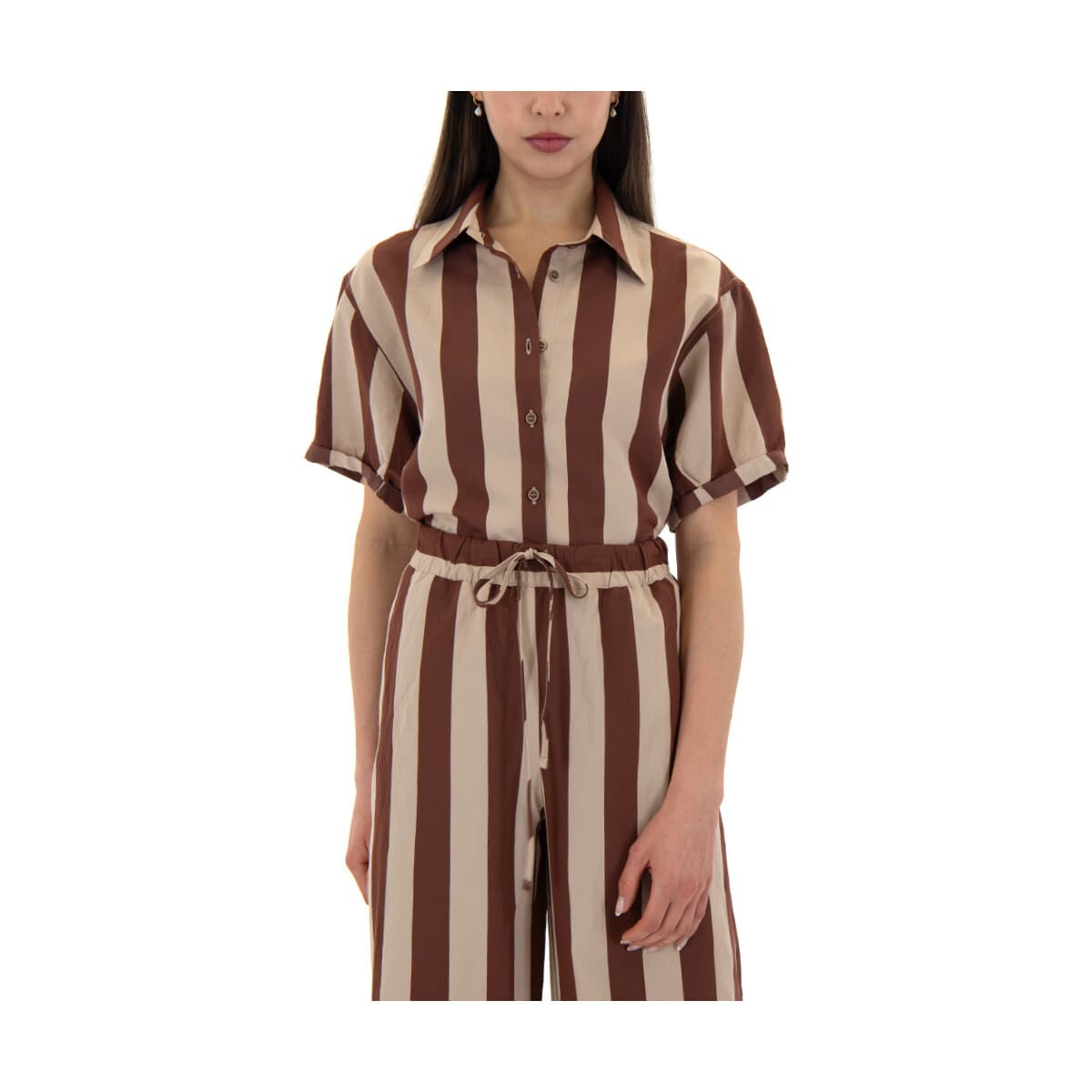 Πουκάμισα Black N Black STRIPES SHORTSLEEVE COMFORT FIT T-SHIRT WOMEN BLACK BLACK