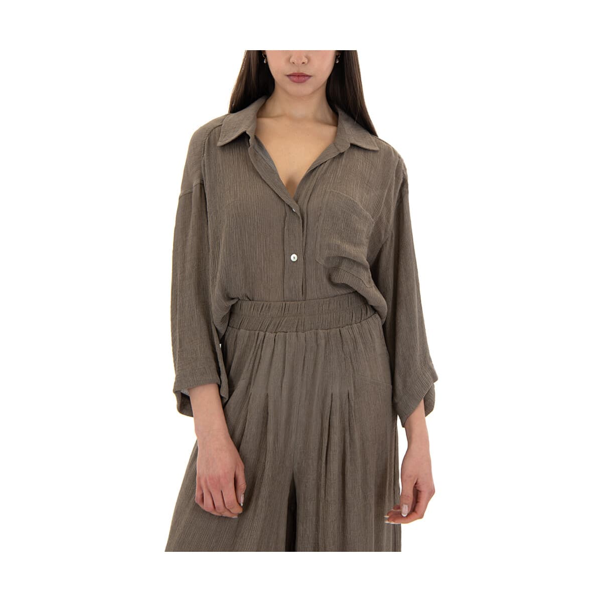 Πουκάμισα Black N Black WAFER 3/4 SLEEVE COMFORT FIT SHIRT WOMEN BLACK BLACK