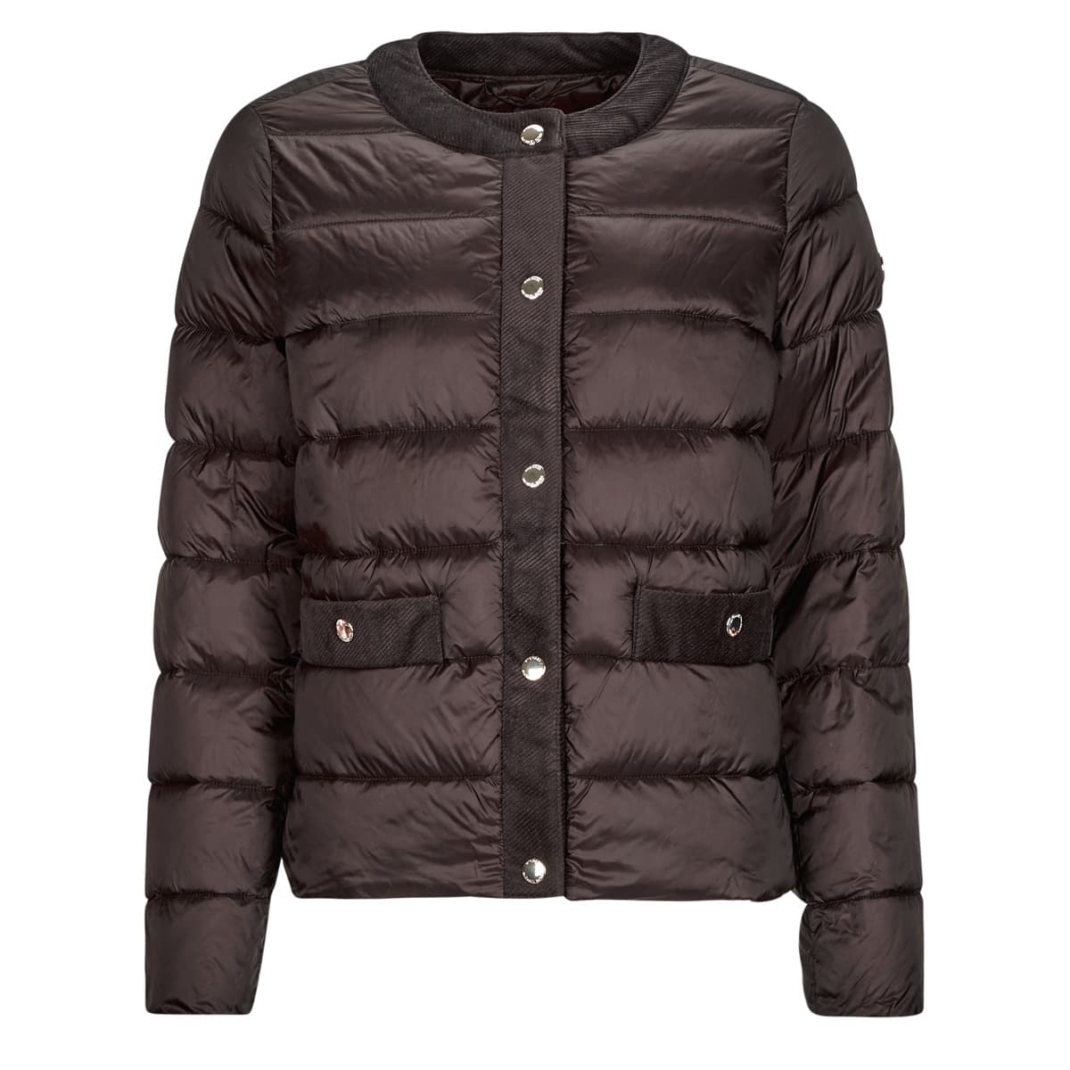 Χοντρό μπουφάν MICHAEL Michael Kors COLLARLESS PACKABLE JACKET W CORDUROY TRIM