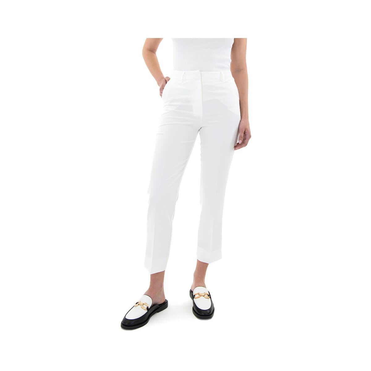 Παντελόνια My T Wearables HIGH WAIST STRAIGHT FIT PANTS WOMEN