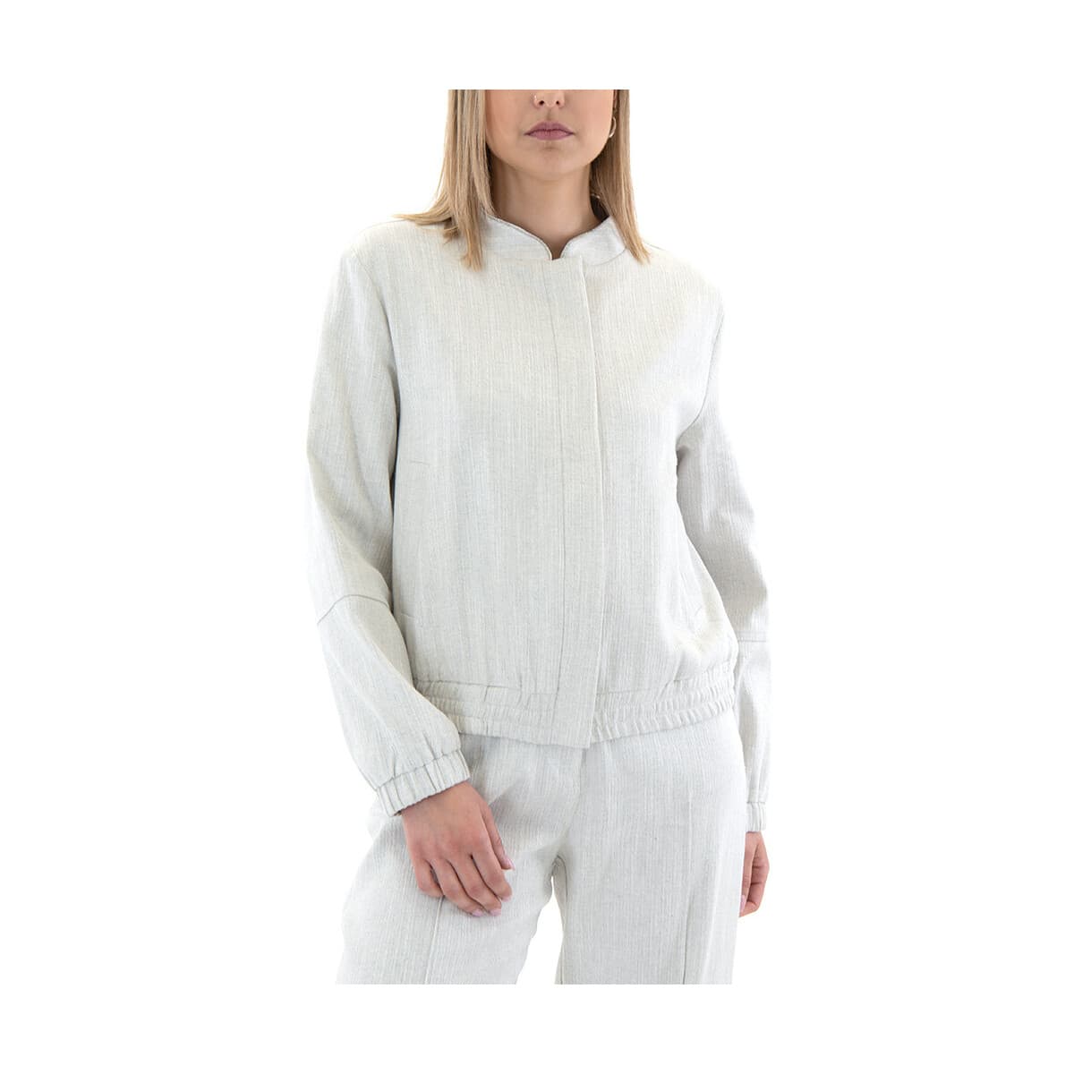 Χοντρό μπουφάν Atelier LINEN MAO COLLAR BOMBER JACKET WOMEN