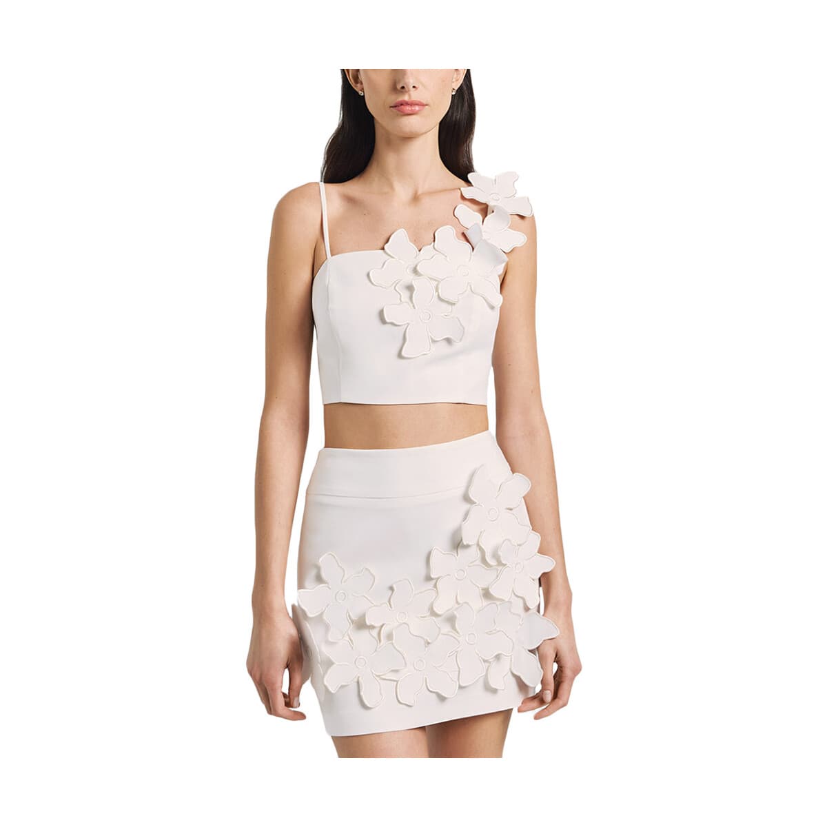 Αμάνικα/T-shirts χωρίς μανίκια Access Fashion FLOWER DETAILS SLEEVELESS TOP WOMEN