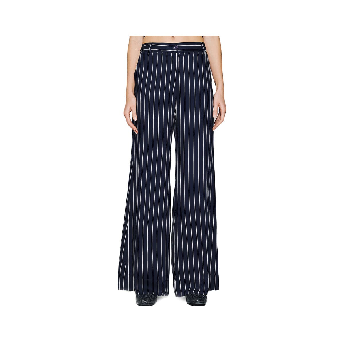 Παντελόνια Access Fashion STRIPED HIGH WAIST FLARE FIT PANTS WOMEN