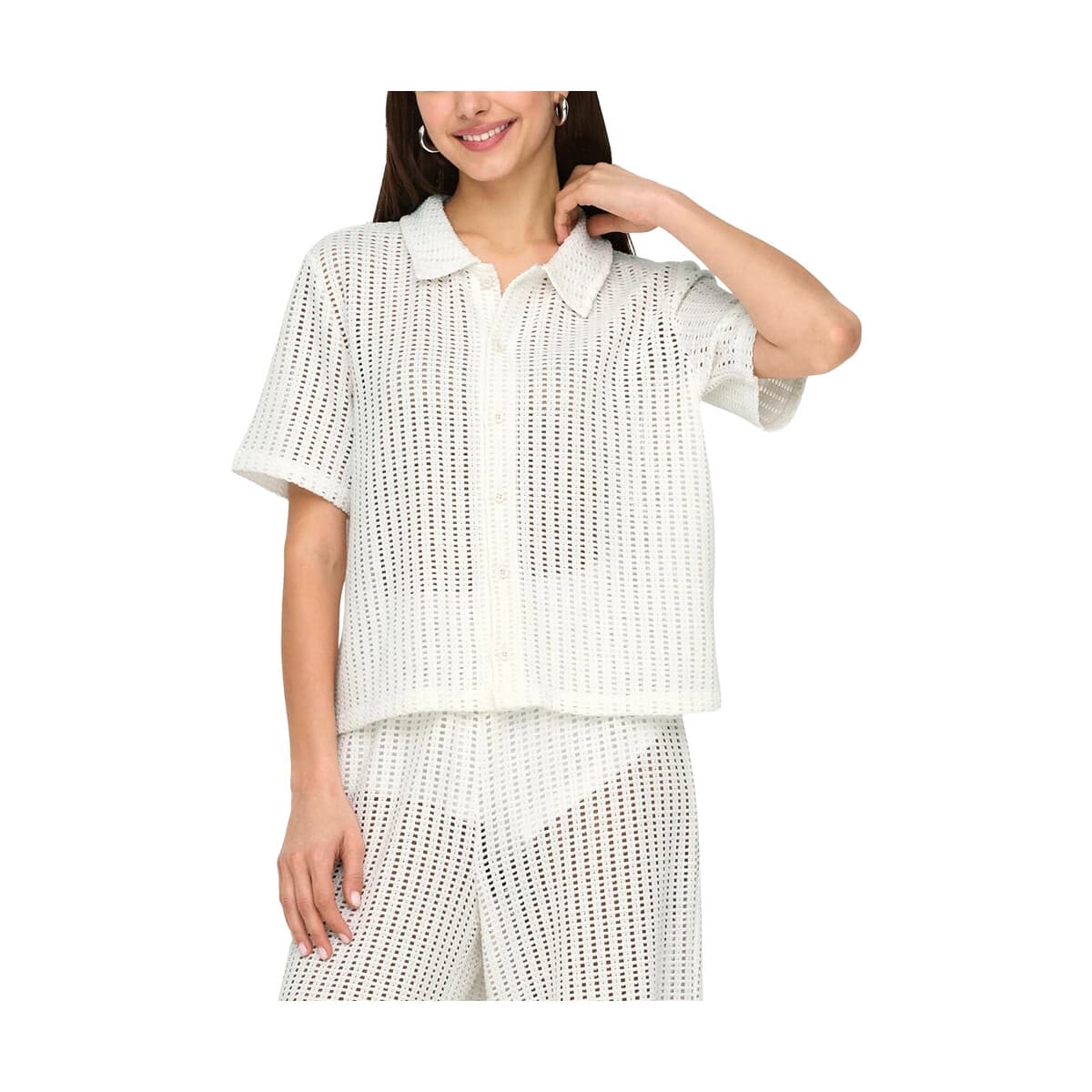 Πουκάμισα Only ONLFREYA SHORTSLEEVE POLO COLLAR SHIRT WOMEN