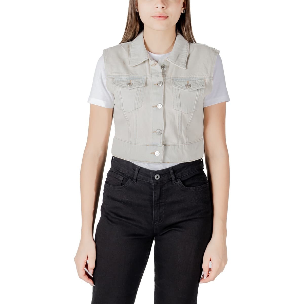 Μπουφάν Only Onlbeverly Vest Tint Bleach Dnm Red Tai 15341352