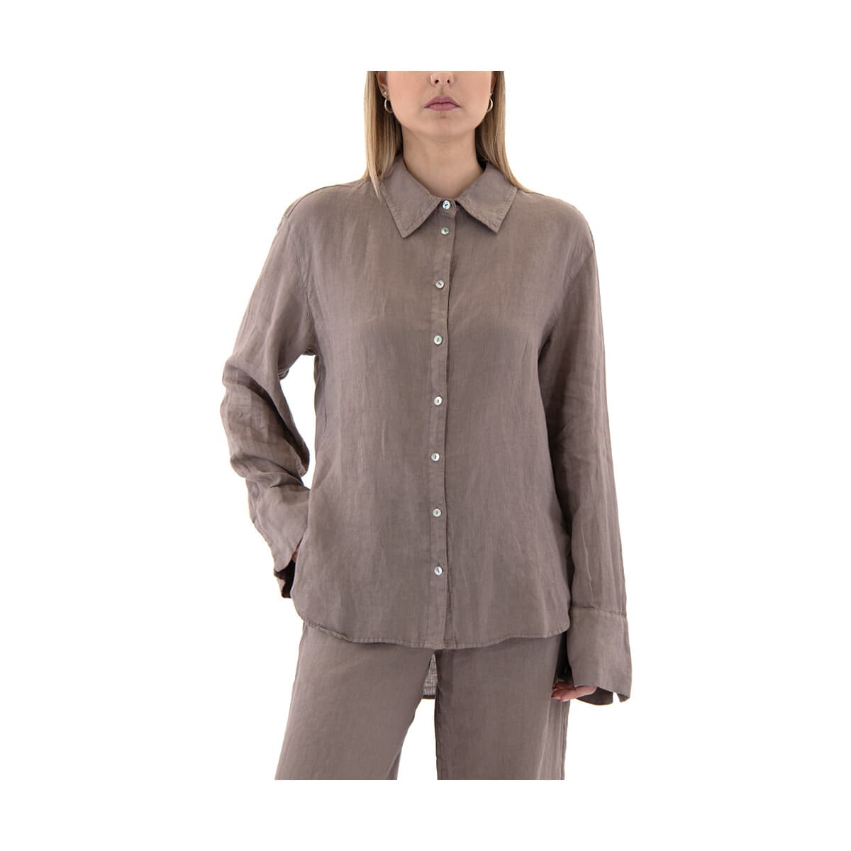 Πουκάμισα Black N Black LINEN LONGSLEEVE COMFORT FIT SHIRT WOMEN BLACK BLACK