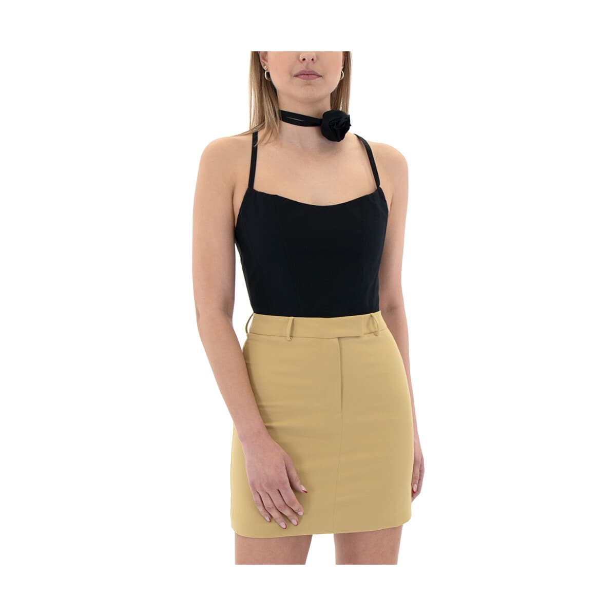 Μπλουζάκια με μακριά μανίκια Moutaki FLOWER NECKLACE CORSET TOP WOMEN