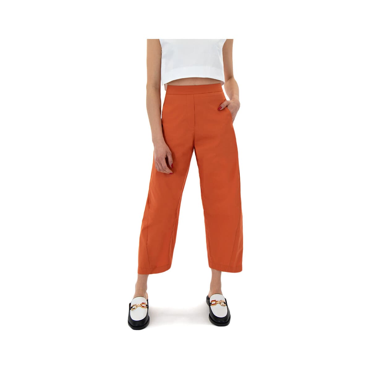 Παντελόνια Moutaki ELASTIC HIGH WAIST SLOUCHY FIT PANTS WOMEN