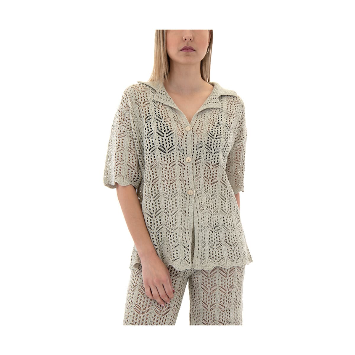 Μπλουζάκια με μακριά μανίκια Moutaki KNITTED SHORTSLEEVE COMFORT FIT CARDIGAN WOMEN