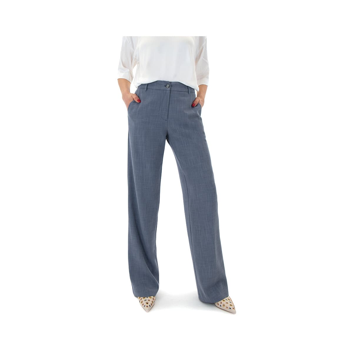 Παντελόνια Access Fashion HIGH WAIST STRAIGHT FIT PANTS WOMEN