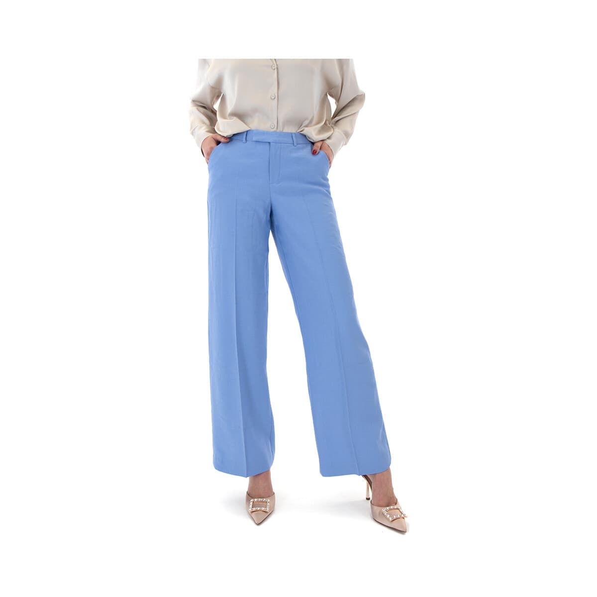 Παντελόνια My T Wearables HIGH WAIST STRAIGHT FIT PANTS WOMEN