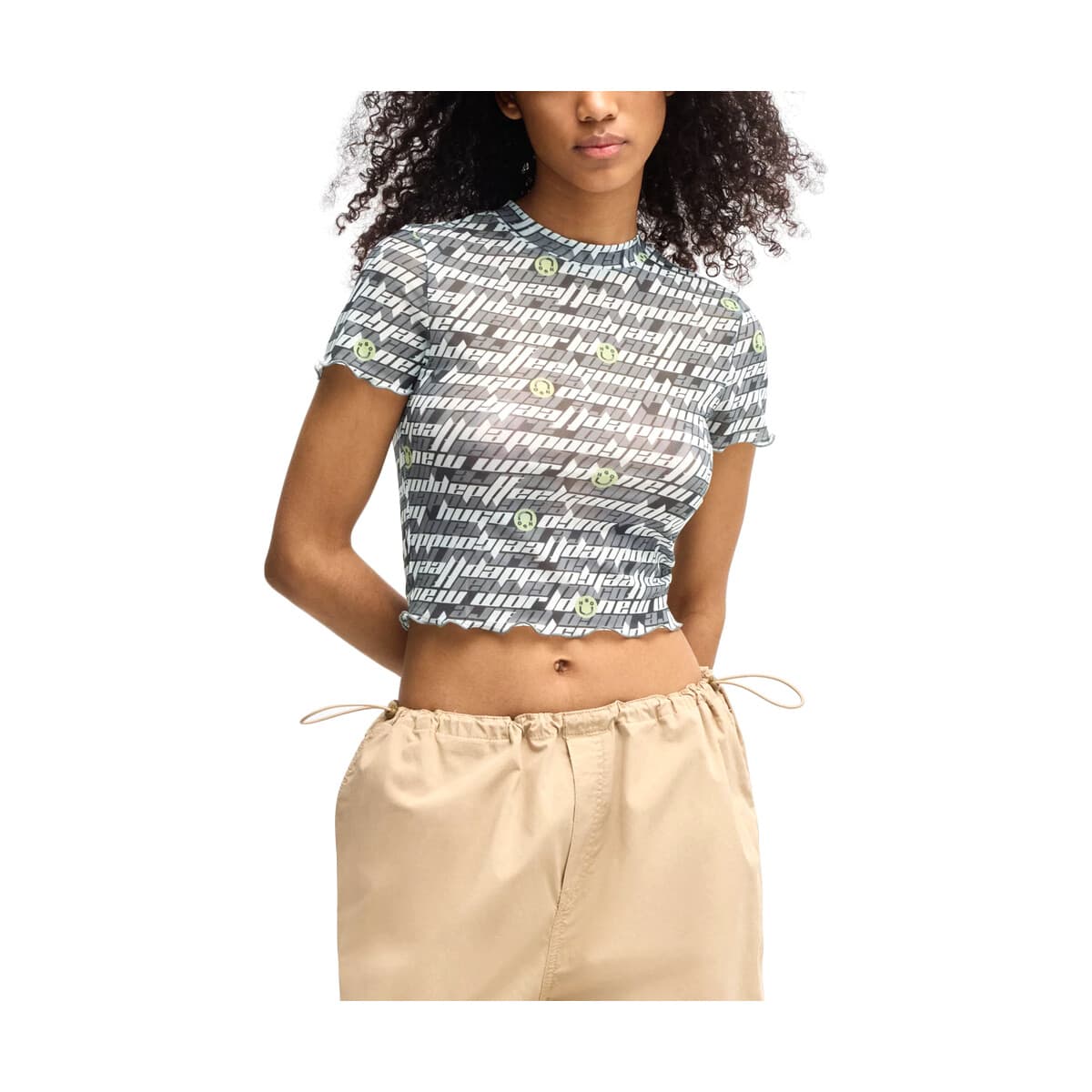 Μπλουζάκια με μακριά μανίκια BOSS DALEANA SEE THROUGH SHORT SLEEVE TOP WOMEN