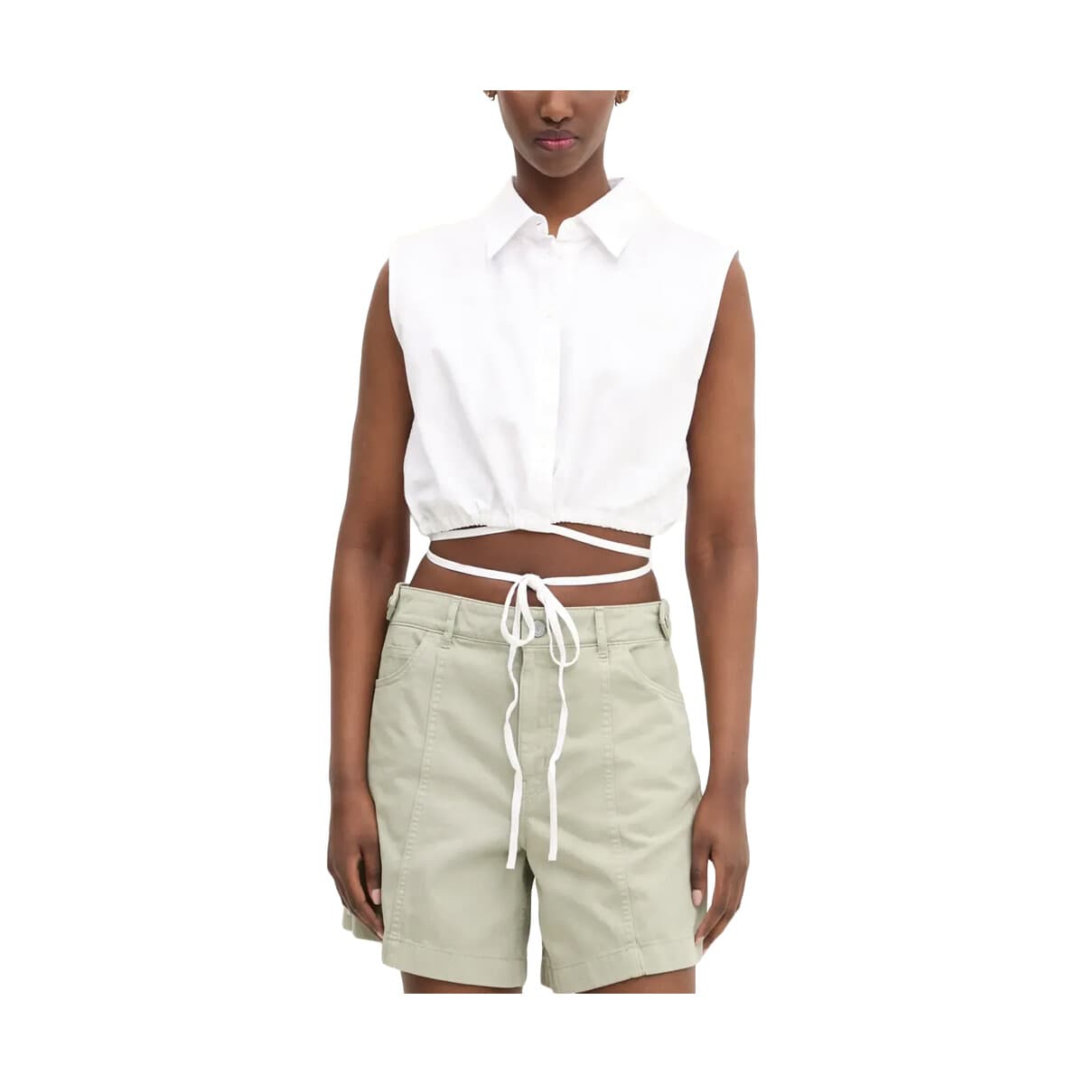 Πουκάμισα BOSS EJOY B SLEEVELESS CROP SHIRT WOMEN