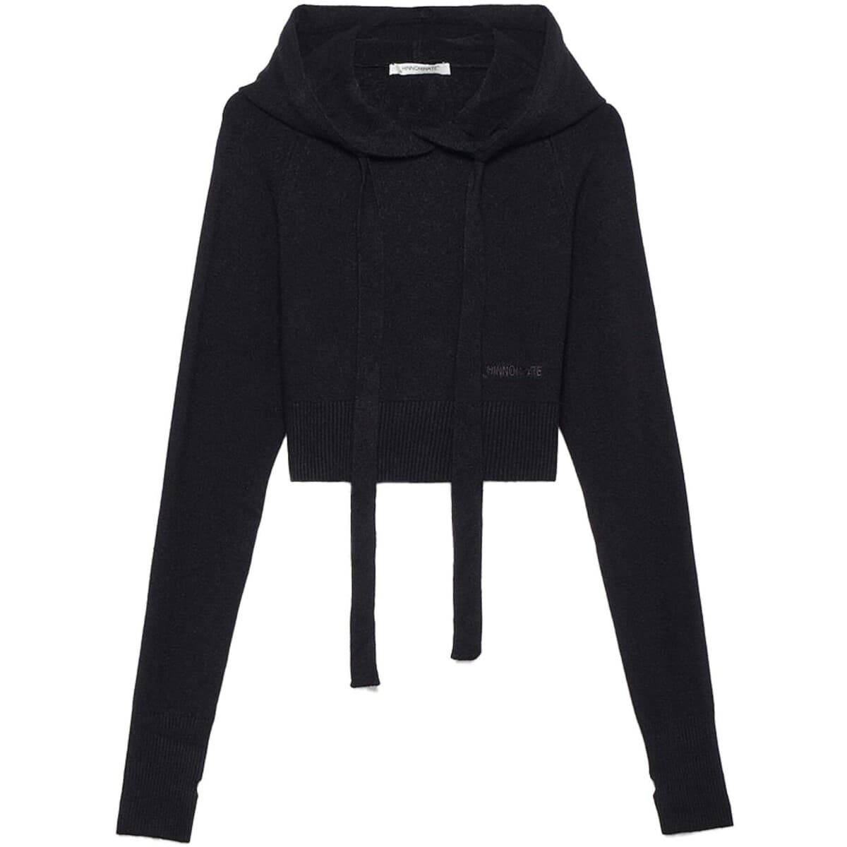 Fleece Hinnominate Maglia Corta Cappuccio Apertura Pollice E Ricamo