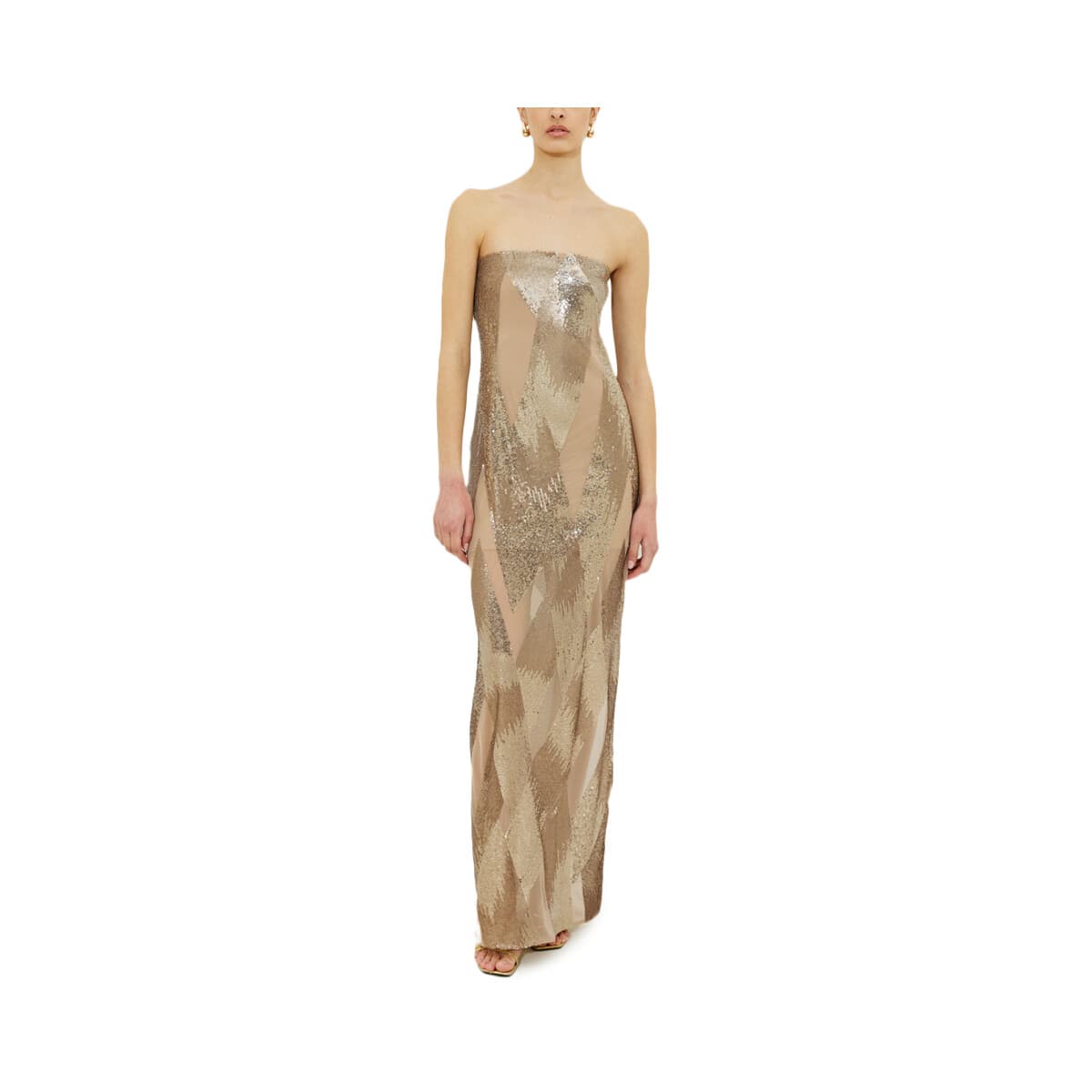 Φορέματα Dolce Domenica CORINA SEQUINED STRAPLESS MAXI DRESS WOMEN