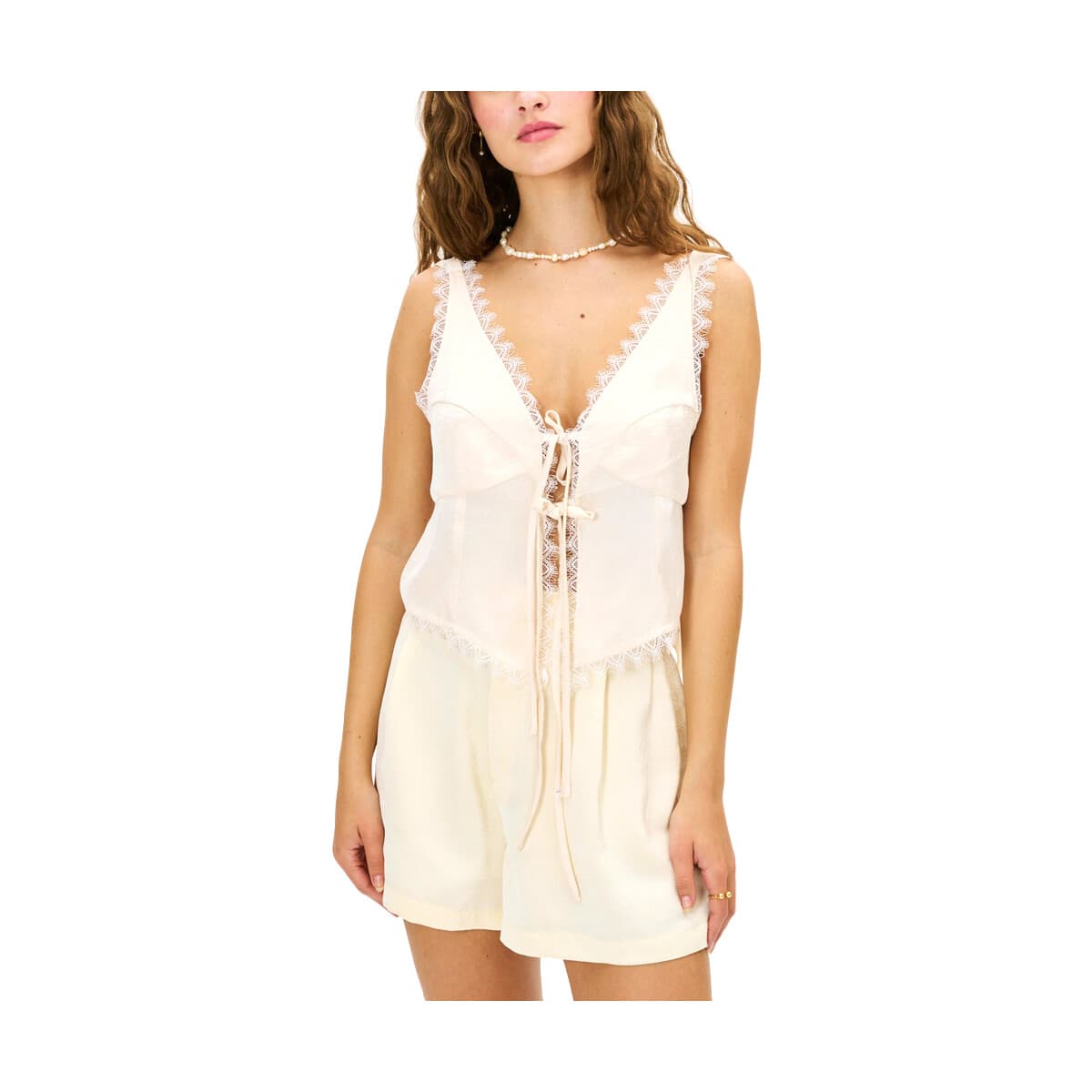 Μπλουζάκια με μακριά μανίκια Project Soma IOANE SATIN LACE DETAIILED LINGERIE TOP WOMEN