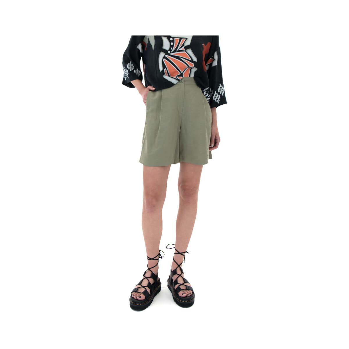 Shorts & Βερμούδες Moutaki LINEN ELASTIC HIGH WAIST SHORTS WOMEN