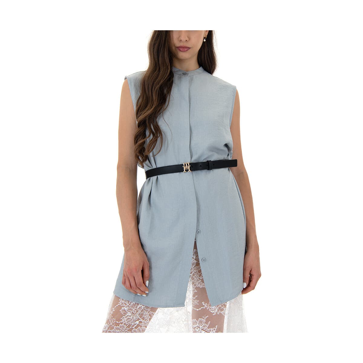 Πουκάμισα My T Wearables SLEEVELESS MAO COLLAR COMFORT FIT SHIRT WOMEN