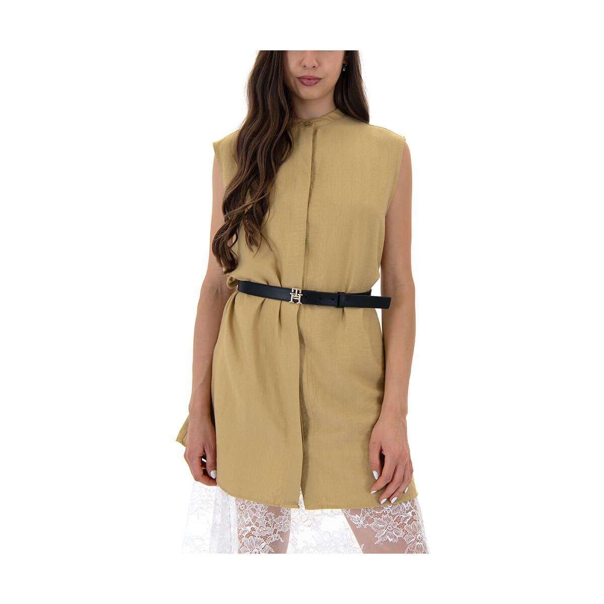 Πουκάμισα My T Wearables SLEEVELESS MAO COLLAR COMFORT FIT SHIRT WOMEN