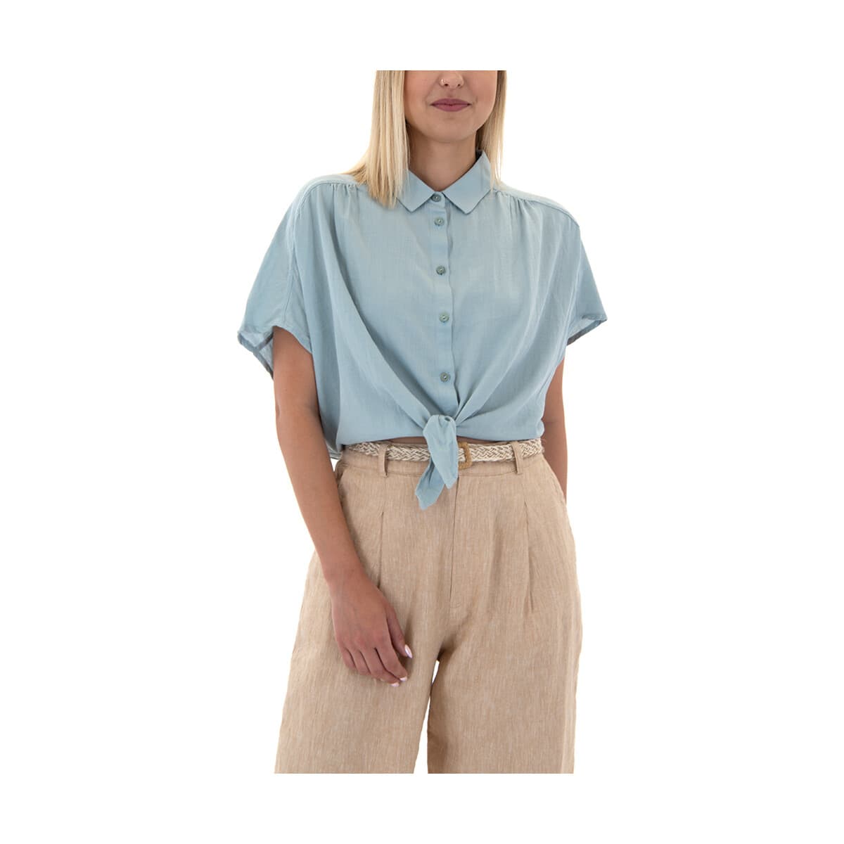 Πουκάμισα Namaste TINA SHORTSLEEVE WRAP CROP SHIRT WOMEN