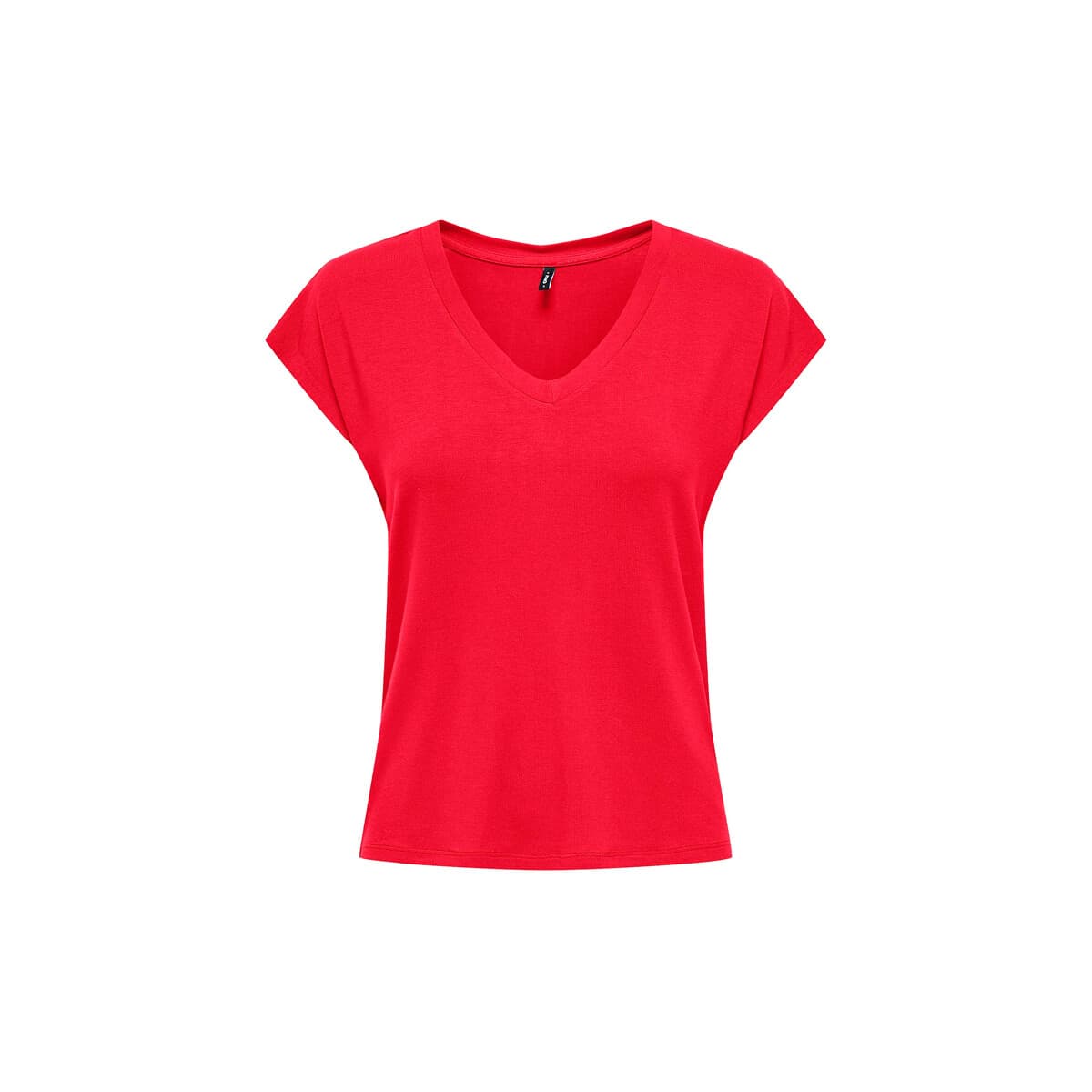 T-shirt με κοντά μανίκια Only ONLRILLA V-NECK TOP WOMEN