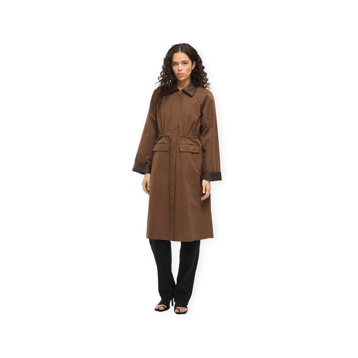 Παλτό Vila Hella Long Jacket - Coffee Bean