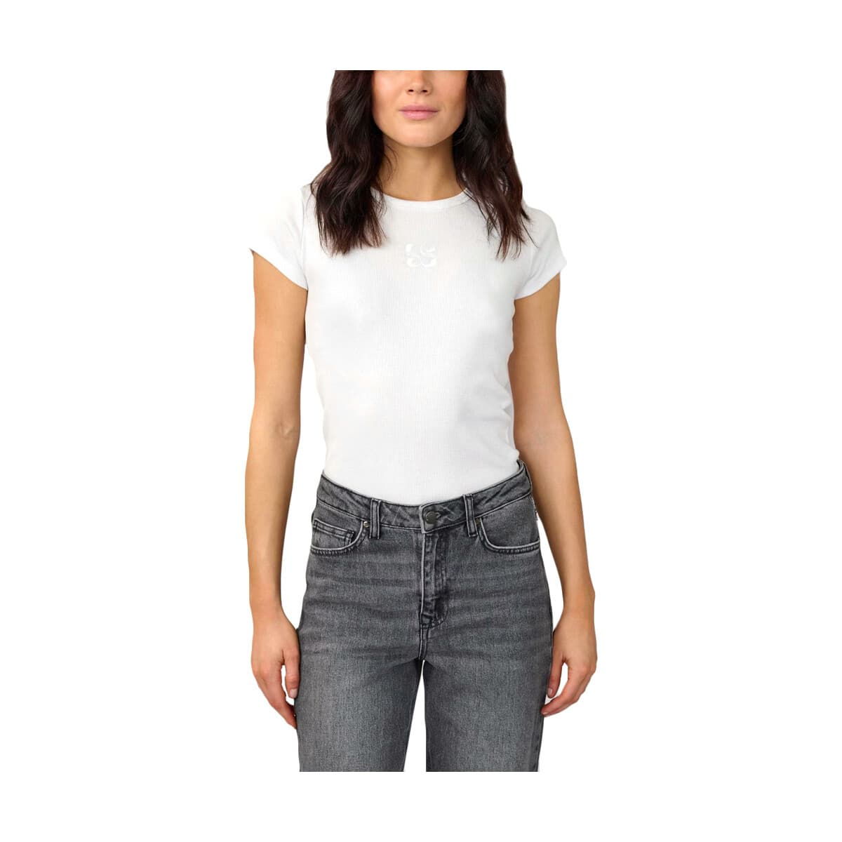 T-shirt με κοντά μανίκια My Essential Wardrobe MANDY RIB LOGO T-SHIRT WOMEN