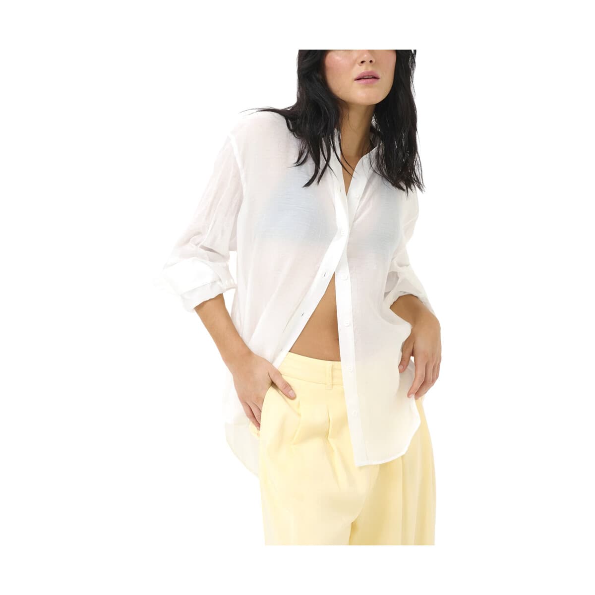 Πουκάμισα My Essential Wardrobe LILO SEE THROUGH LONGSLEEVE SHIRT WOMEN